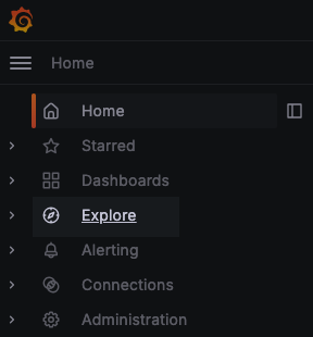 Explore in the main Grafana menu