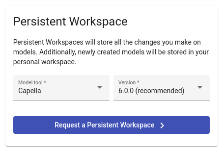 Request a persistent workspace