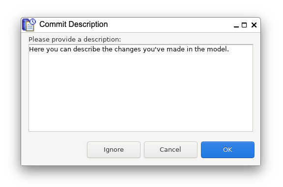 Commit message dialog