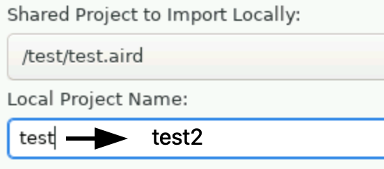 Change local project name
